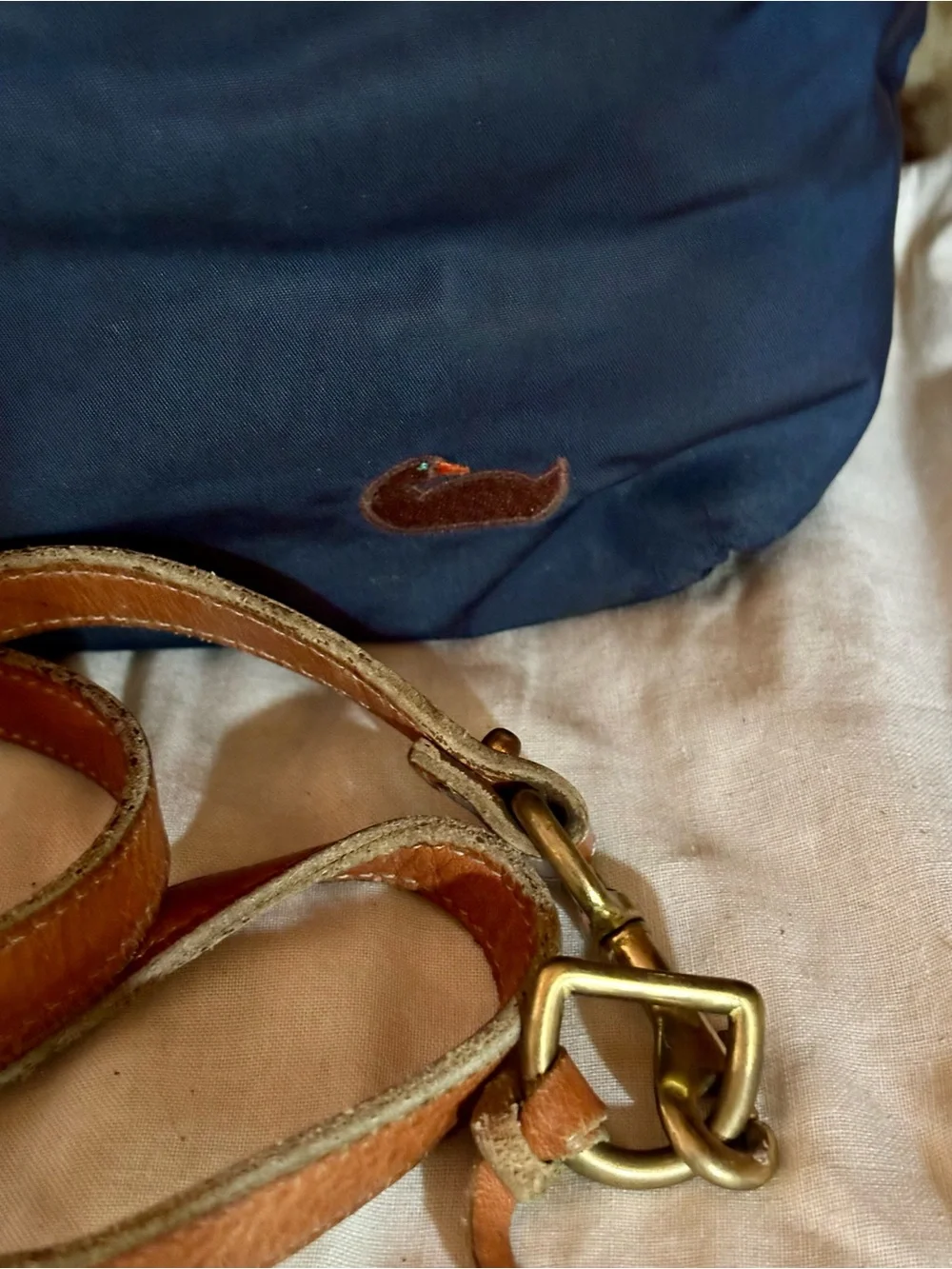 Dooney & Bourke Navy Nylon Satchel/Crossbody Vanessa Leather Bag w/Dustbag